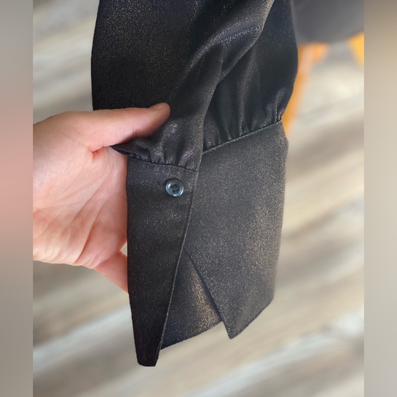 BCBG Maxazria Metallic Drape Front Top - Picture 5 of 7